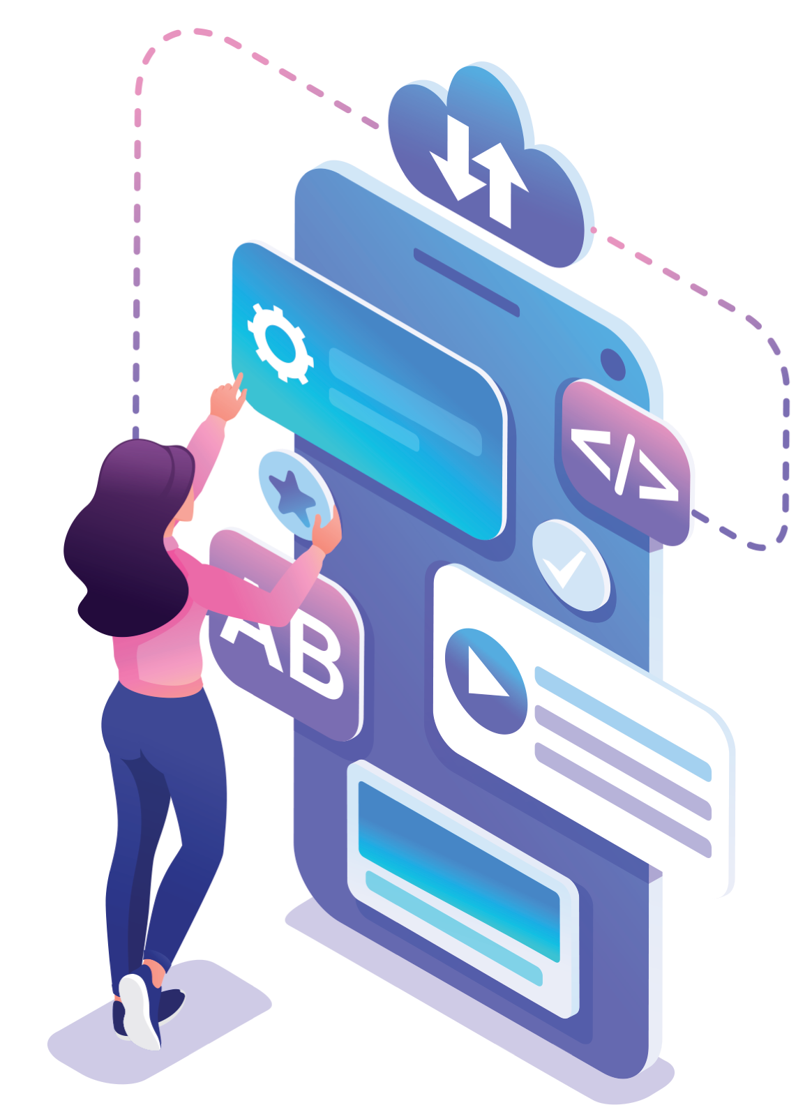 Gráfico de crecimiento y página web para casilleros